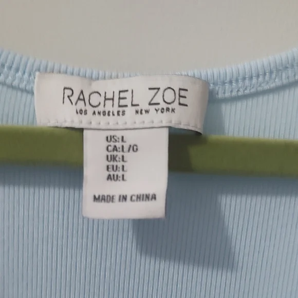 New York & Company Sky Blue Ruffle Tank Top - Picture 3 of 3